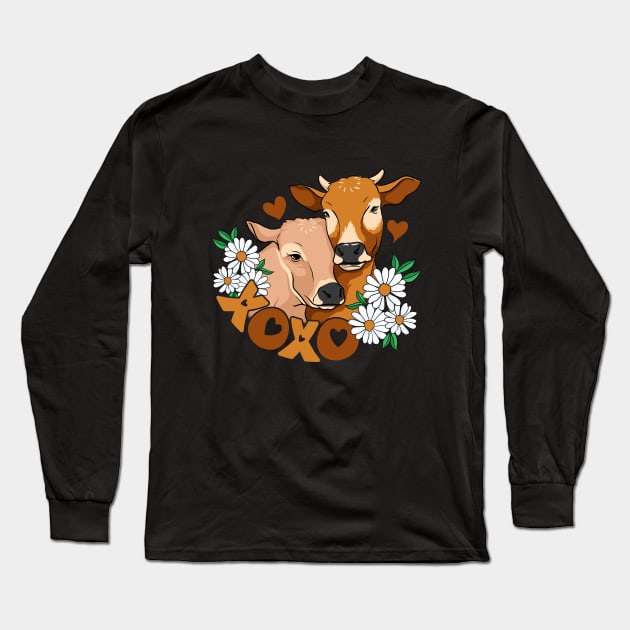 Xoxo Cow Love Long Sleeve T-Shirt by Nessanya